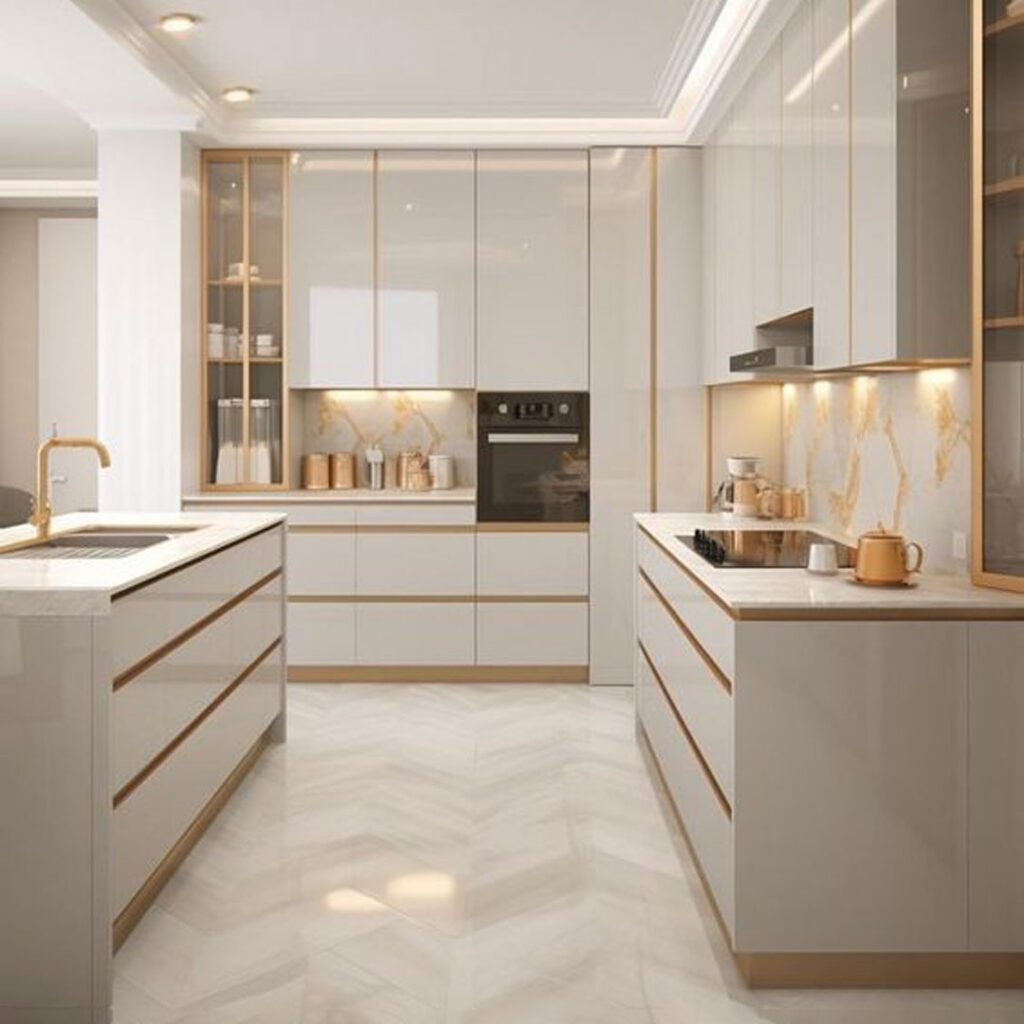 طراحی کابینت آشپزخانه سفید