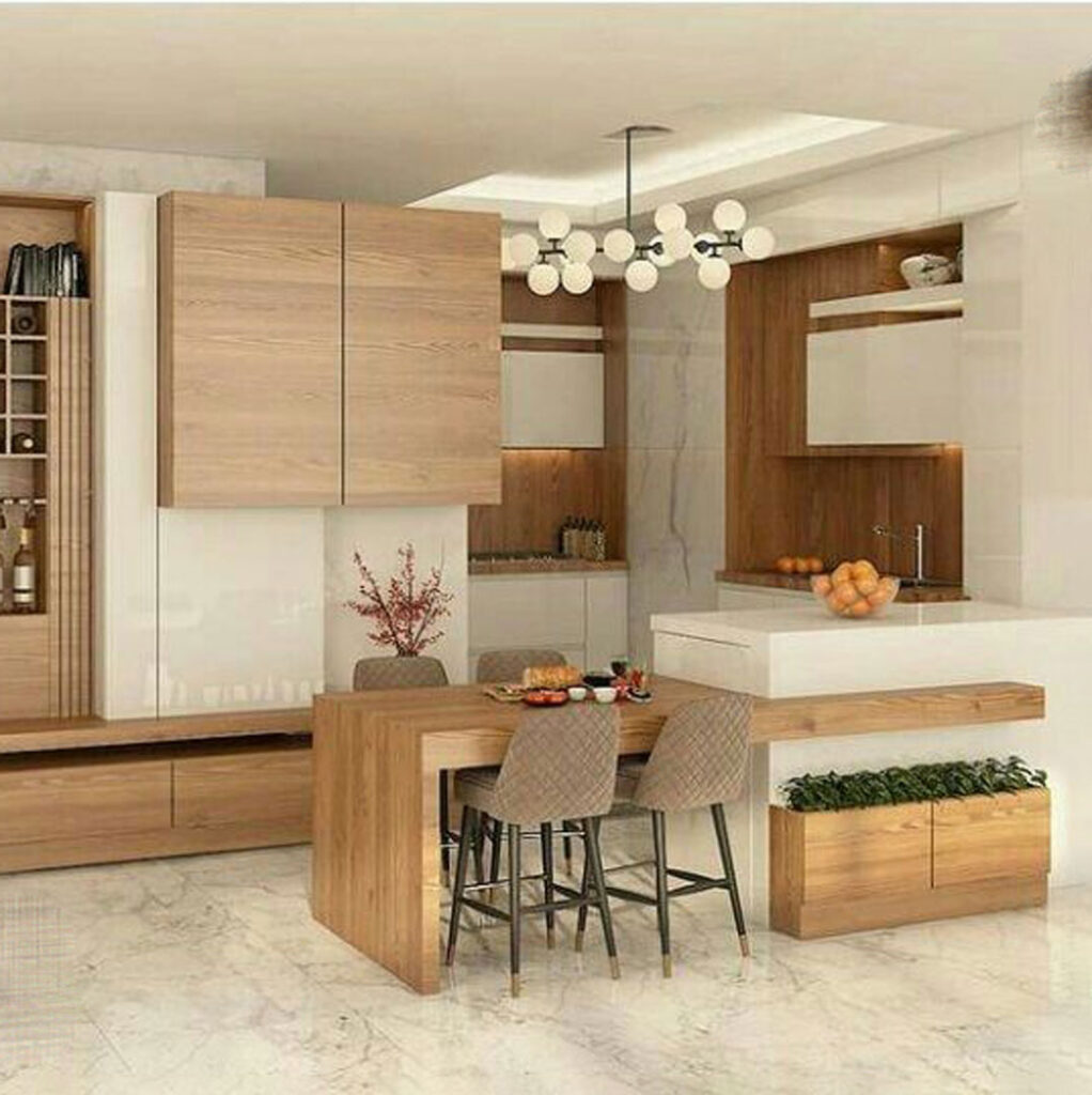 طراحی کابینت آشپزخانه کوچک دکوراتیو