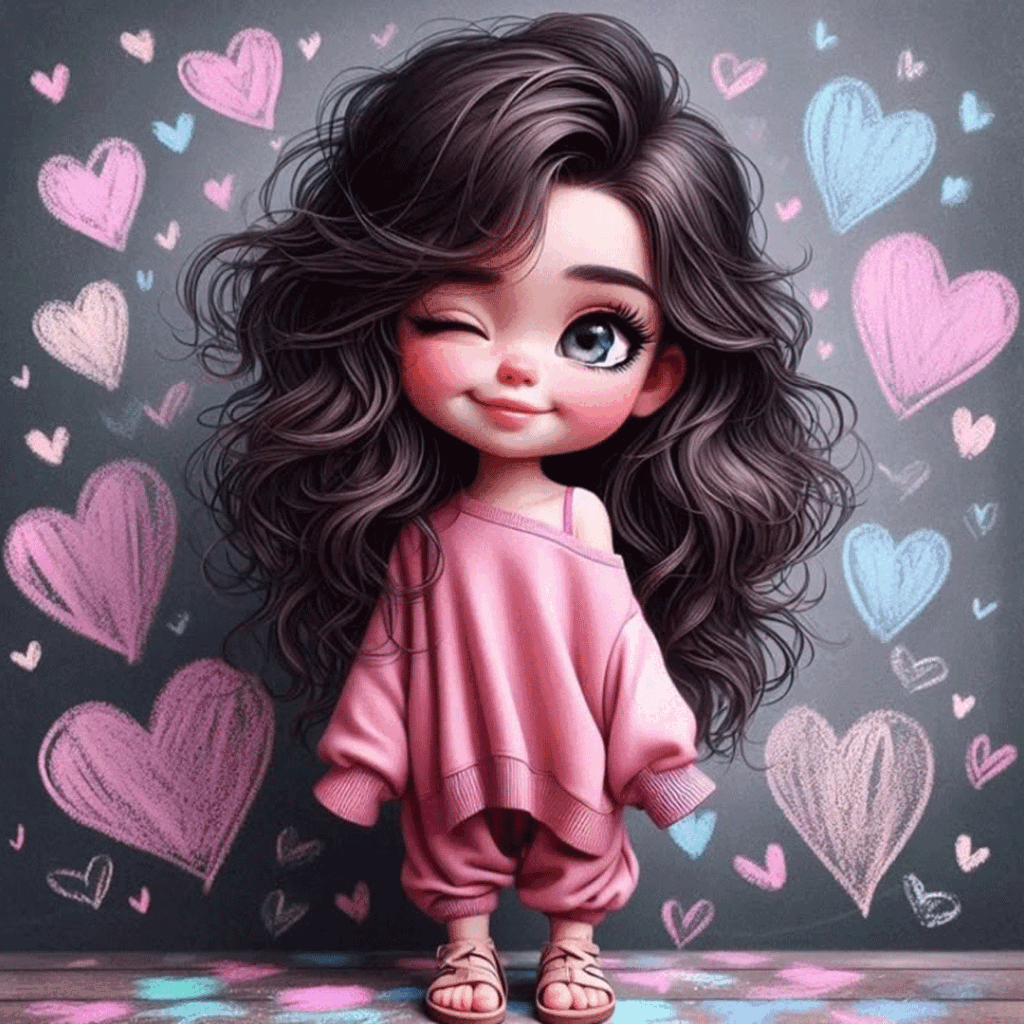 عکس دخترانه کارتونی بامزه