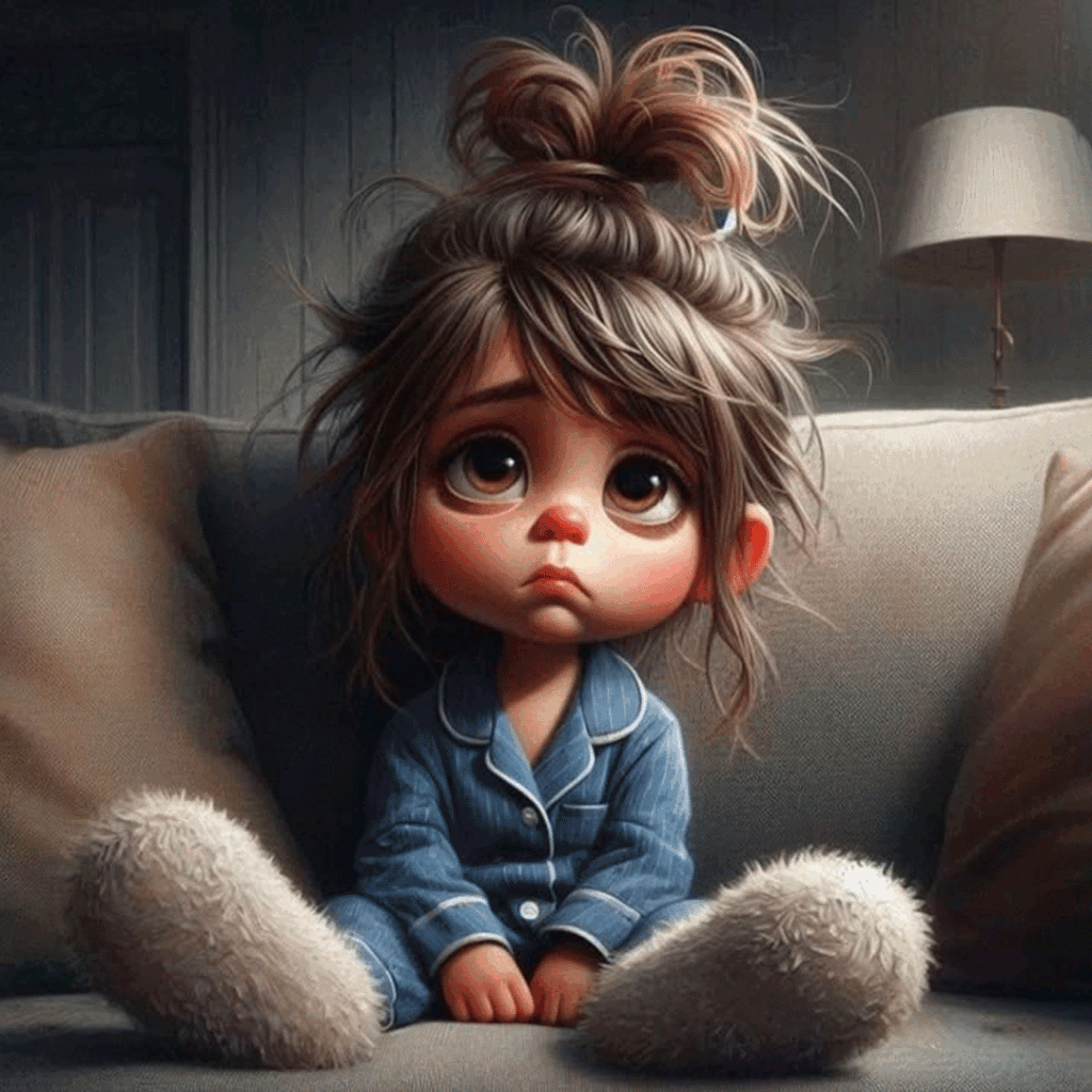 عکس دخترانه کارتونی ناراحت