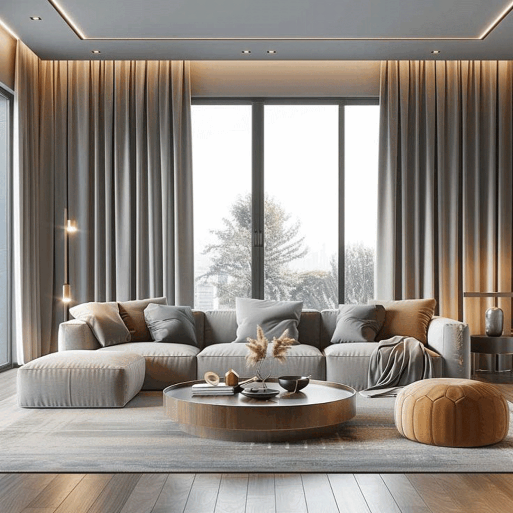 طراحی پرده مینیمال برای نشیمن